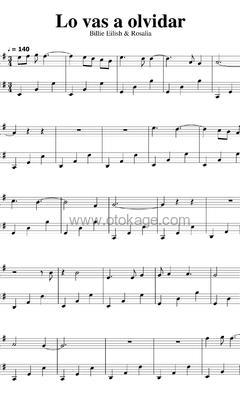 Billie Eilish,ROSALÍA《Lo Vas A Olvidar钢琴谱》G调_旋律深刻动人