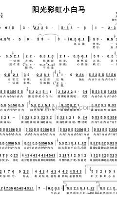 大张伟《阳光彩虹小白马人声谱》G调_编曲简洁动人