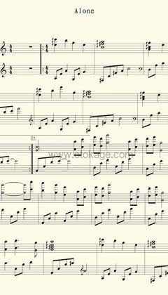 July《Alone钢琴谱》C调_旋律感人至极