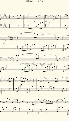 July《Blue Black钢琴谱》升F调_旋律优雅如梦