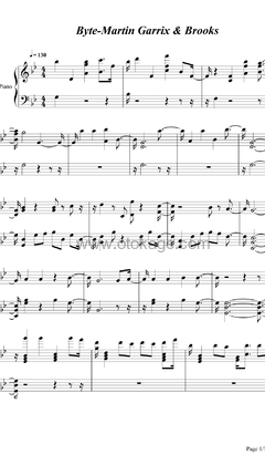 Martin Garrix,Brooks《Byte钢琴谱》降B调_编曲大气磅礴