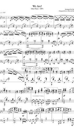 Animenz《We Are! - 海贼王 OP1钢琴谱》降E调_节奏感强而轻盈