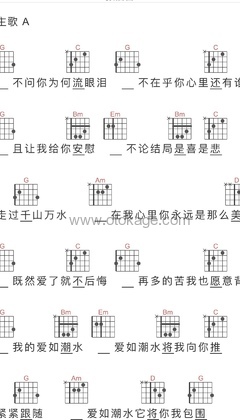 张信哲《爱如潮水吉他谱》E调_音符纯净如水