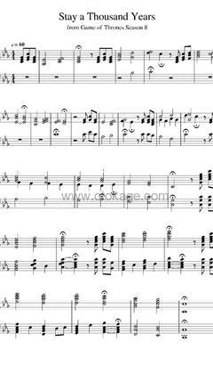 Ramin Djawadi《Stay a Thousand Years钢琴谱》降E调_旋律抚慰心灵