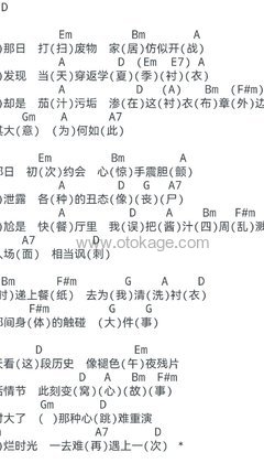 陈奕迅《粤语残片吉他谱》D调_音符美得令人陶醉