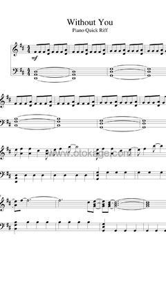David Guetta,Usher《Without You钢琴谱》D调_编配层次分明