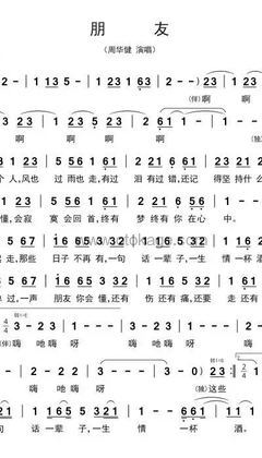 周华健《朋友人声谱》G调_音色柔和迷人