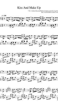 Dua Lipa,BLACKPINK《Kiss and Make Up钢琴谱》E调_旋律沁人心田