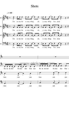 Imagine Dragons,Broiler《Shots人声谱》D调_音符如画卷展开