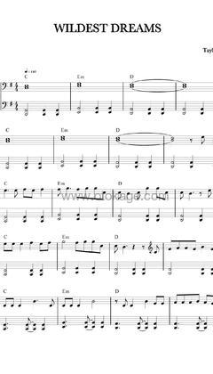 Taylor Swift《Wildest Dreams钢琴谱》G调_编配非常用心
