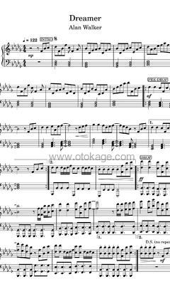 Alan Walker《Dreamer钢琴谱》降D调_编配别具一格