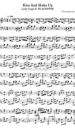 Dua Lipa,BLACKPINK《Kiss and Make Up钢琴谱》降E调_节奏优雅轻快