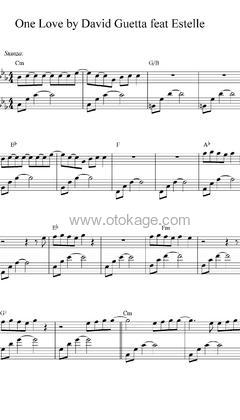 David Guetta《One Love (feat. Estelle)钢琴谱》降E调_节奏激发情感共鸣