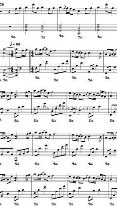 July《Somewhere钢琴谱》降A调_旋律简单而动人