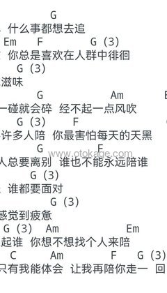 张栋梁《当你孤单你会想起谁吉他谱》C调_旋律悦耳动听