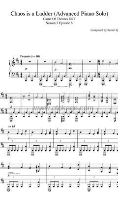 Ramin Djawadi《Chaos Is a Ladder钢琴谱》D调_音符带着感情跳动