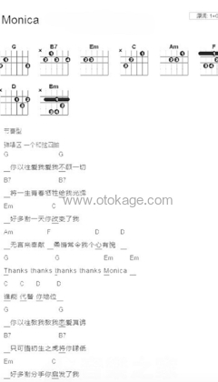 张国荣《Monica(Live)吉他谱》G调_节奏优雅轻快