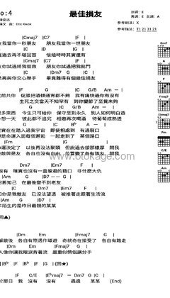 陈奕迅《最佳损友吉他谱》E调_音乐沁人心扉
