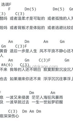 任贤齐《伤心太平洋吉他谱》F调_节奏节节升高
