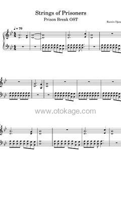 Ramin Djawadi《Strings of Prisoners钢琴谱》降B调_节奏轻快愉悦