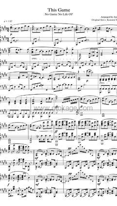 Animenz《This Game - 游戏人生 OP钢琴谱》E调_完美和声编排