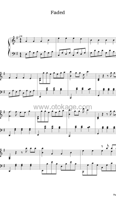 Alan Walker《Fade钢琴谱》G调_编排富有层次感