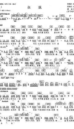 那英《征服人声谱》D调_音符轻盈跳动