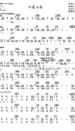 张雨生《口是心非人声谱》B调_清澈纯净的音符