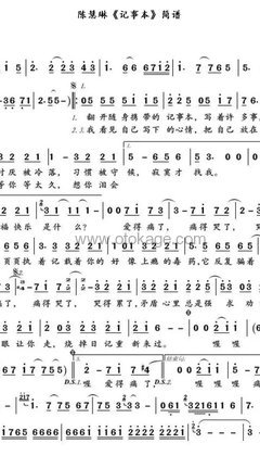 陈慧琳《记事本人声谱》C调_音符与情感共鸣