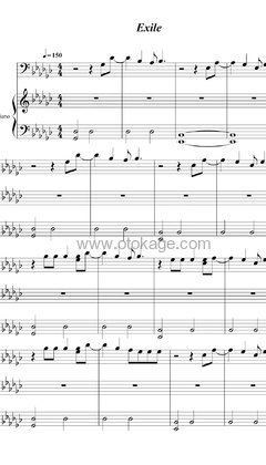 Taylor Swift,Bon Iver《exile钢琴谱》降G调_编配别具一格