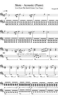 Imagine Dragons,Broiler《Shots钢琴谱》B调_旋律简单而动人