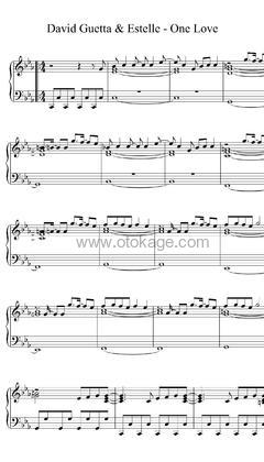 David Guetta《One Love (feat. Estelle)钢琴谱》降E调_编配精致感人