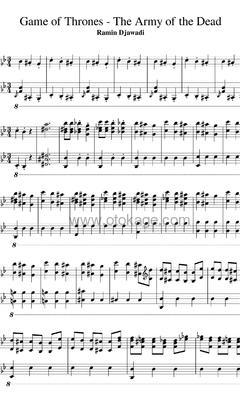 Ramin Djawadi《The Army of the Dead钢琴谱》降B调_编排美轮美奂