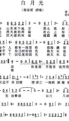 张信哲《白月光人声谱》C调_节奏张弛有度