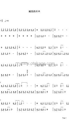 许美静《城里的月光钢琴谱》C调_音色温暖动人