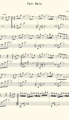 July《Fall Rain钢琴谱》降B调_节奏优美迷人