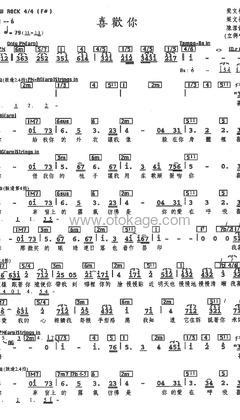 陈洁仪《喜欢你人声谱》升F调_节奏充满活力