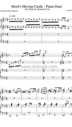 久石譲《Merry Go Round钢琴谱》降B调_音符纯净如水