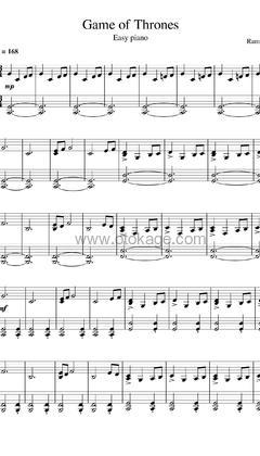 Ramin Djawadi《Game Of Thrones钢琴谱》降E调_旋律清新脱俗