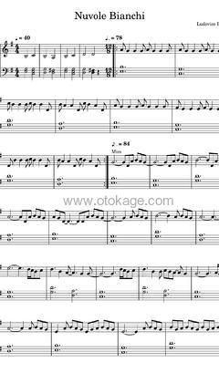 Ludovico Einaudi《Nuvole Bianche钢琴谱》G调_旋律清新脱俗