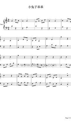 宝宝巴士《小兔子乖乖钢琴谱》C调_音符纯净如水