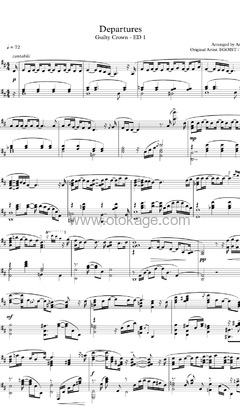 Animenz《Departures - 罪恶王冠 ED1钢琴谱》D调_音乐沁人心扉