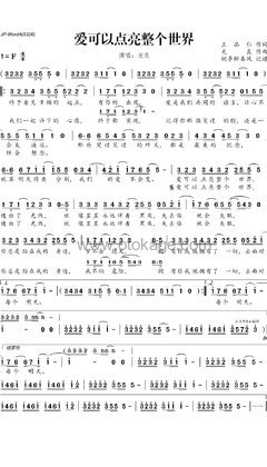 光良《爱可以点亮整个世界人声谱》F调_旋律缓缓流淌