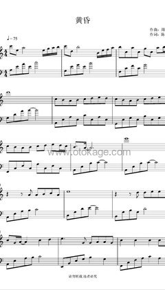 周传雄《黄昏钢琴谱》C调_旋律充满温情