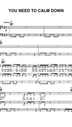 Taylor Swift《You Need To Calm Down吉他谱》D调_音符轻盈流畅