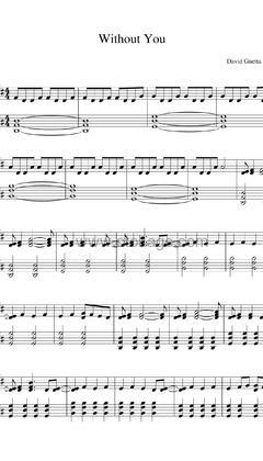 David Guetta,Usher《Without You钢琴谱》D调_旋律回味无穷