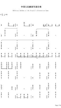 中国人民解放军军乐团《中国人民解放军进行曲钢琴谱》D调_打动人心的旋律