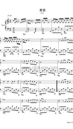 周传雄《黄昏钢琴谱》C调_编配别具一格