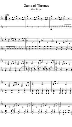Ramin Djawadi《Game Of Thrones钢琴谱》降E调_节奏感强而轻盈