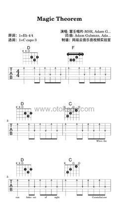 塞壬唱片-MSR,Adam Gubman《Magic Theorem吉他谱》降E调_旋律流畅自然